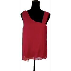 Alice + Olivia Dark Red One-Shoulder Top